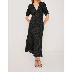 NEW RAILS zariah midi dress in charcoal mixed animal